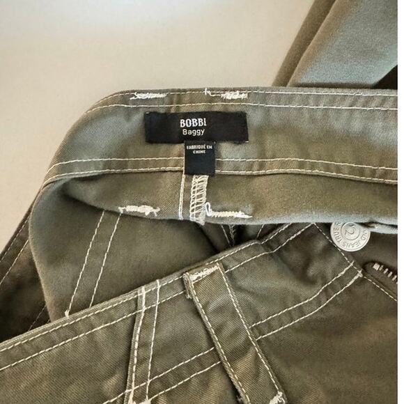 NWT True Religion Bobbi Baggy Cargo Pants Kalamata Olive Green size 28 - Picture 4 of 16